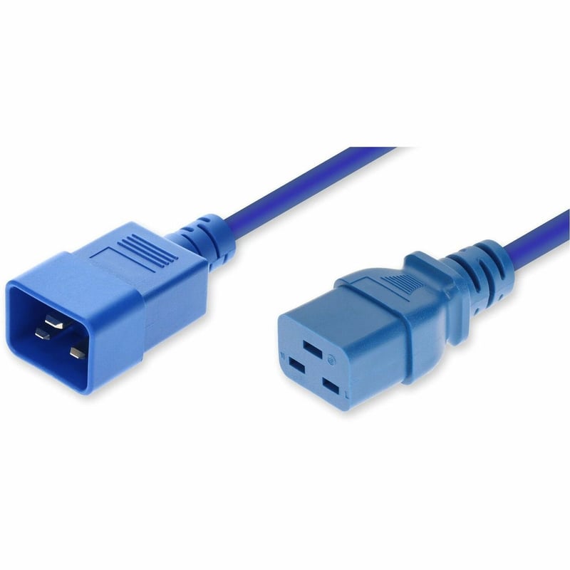 5FT C20/C19 M/F BLUE POWER CBL 250V AT 15A 14AWG PVC COMMERCIAL - Thumbnail 1