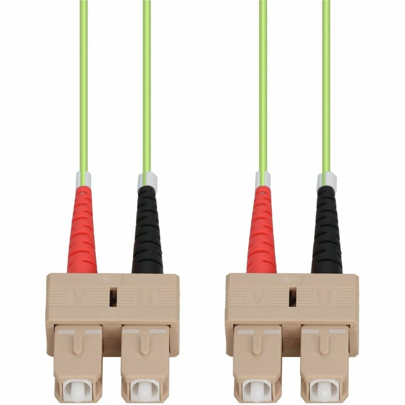 AddOn 10m SC to SC Lime Green OM5 Duplex OFNR (Riser-Rated) Fiber Patch Cable - Thumbnail 1