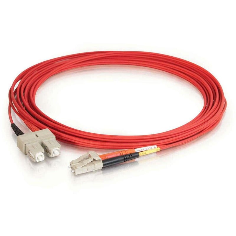 C2G-10m LC-SC 62.5/125 OM1 Duplex Multimode Fiber Optic Cable (Plenum-Rated) - Red - Thumbnail 2