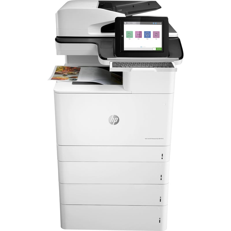 HP LaserJet Enterprise M776 M776z Laser Multifunction Printer-Color-Copier/Fax/Scanner-46 ppm Mono/46 ppm Color Print-1200x1200 dpi Print-Automatic Duplex Print-200000 Pages-2300 sheets Input-Color Flatbed Scanner-600 dpi Optical - Thumbnail 1