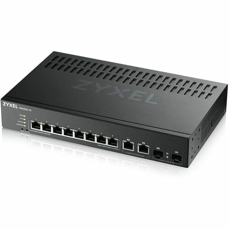 ZYXEL GS2220-10 8-Port Gigabit L2+ Managed and Nebula Pro Cloud Managed Switch with 2 SFP Uplinks - Thumbnail 4
