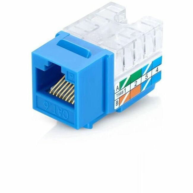 4XEM 10 pack Cat6A RJ45 Keystone Jack UTP 110-Type (Blue) - Thumbnail 1