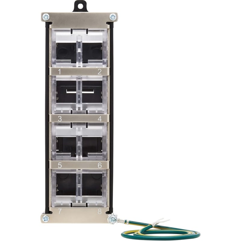 Tripp Lite by Eaton 8-Port Metal DIN-Rail Mounting Keystone Patch Panel with Grounding, Black/Silver, TAA - Thumbnail 5
