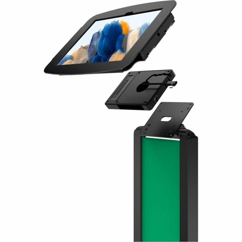 GALAXY TAB A8 10.5IN SPACE ENCLOSURE BRANDABLE FLOOR STAND PLUS HUB BLACK - Thumbnail 3