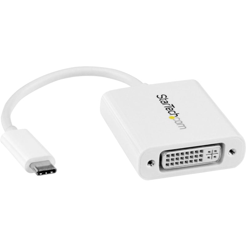 StarTech.com USB C to DVI Adapter - White - Thunderbolt 3 Compatible - 1920x1200 - USB-C to DVI Adapter for USB-C devices such as your 2018 iPad Pro - DVI-I Converter - Thumbnail 1