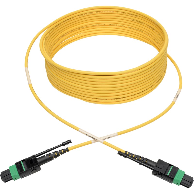 Eaton Tripp Lite Series MTP/MPO (APC) Singlemode Patch Cable (F/F), 12 Fiber, 40/100 GbE, QSFP+ 40GBASE-PLR4, Plenum, Push/Pull Tab, Yellow, 5 m (16 ft.) - Thumbnail 3