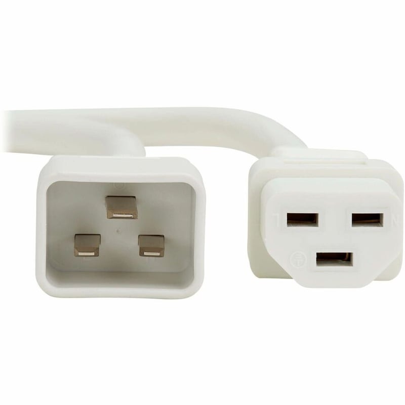 POWER CORD C20 C21 HEAVY-DUTY 20A 250V 12 AWG 3FT WHITE - Thumbnail 3