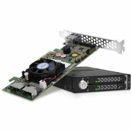 Icy Dock ToughArmor MB834MK-B V2 Drive Enclosure for 3.5" M.2, PCI Express NVMe 4.0 - SFF-8654 SlimSAS Host Interface Internal - Black - Thumbnail 4