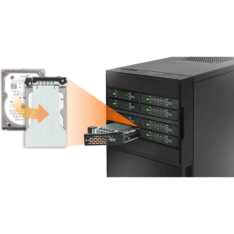 Icy Dock ToughArmor MB508SP-B Drive Enclosure for 5.25" - Mini-SAS HD Host Interface Internal - Black - Thumbnail 5