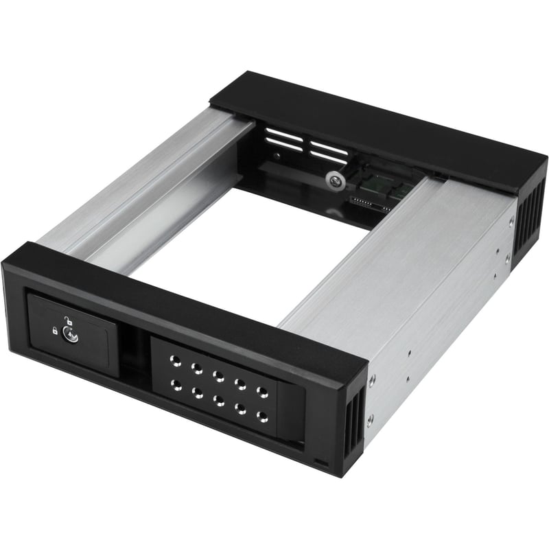 StarTech.com 5.25 to 3.5 Hard Drive Hot Swap Bay - Trayless - Aluminum - For 3.5" SATA/SAS Drives - Front Mount - SAS/ SATA Backplane - Thumbnail 1