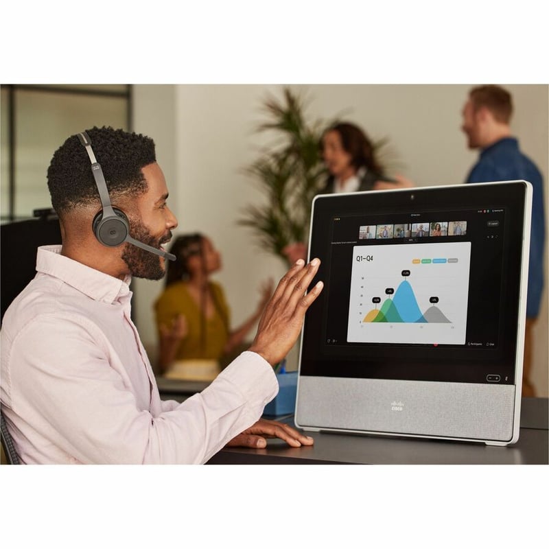 HEADSET 722 WIRELESS DUAL ON-EAR CARBONBLACK REMANUFACTURED - Thumbnail 2