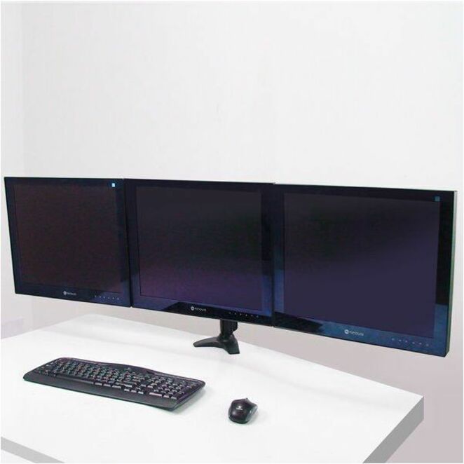 Amer Mounts Triple Monitor Grommet Mount Supports Flat Panel Sizes 15" to 24" AMR3P - Thumbnail 2