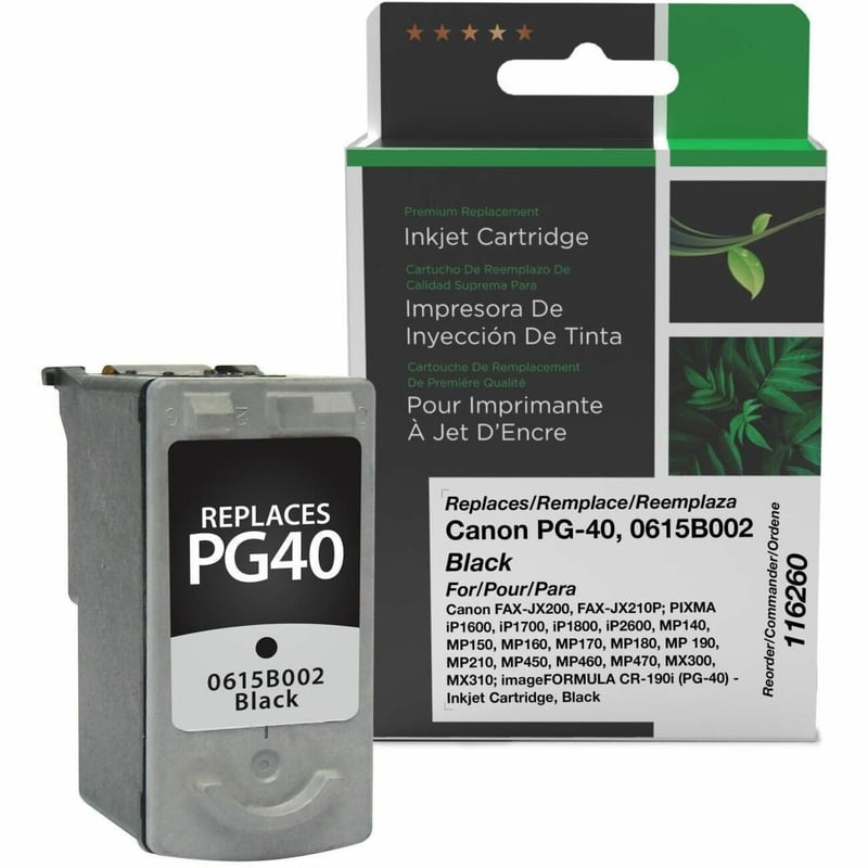 Clover Imaging Remanufactured Black Ink Cartridge for Canon PG-40 (0615B002) - Thumbnail 1