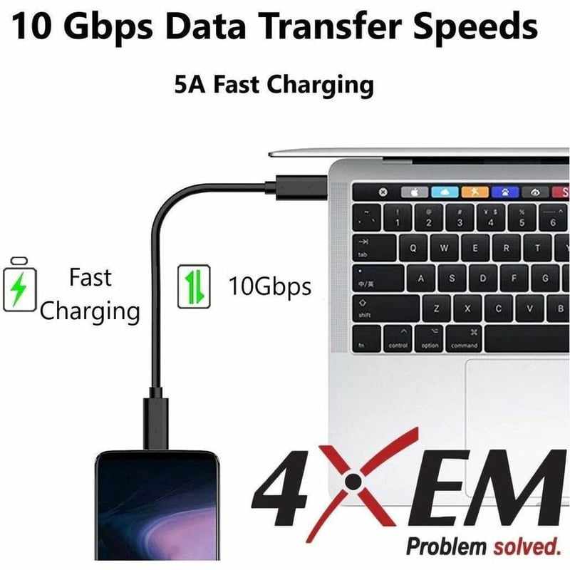 4XEM 65W 10FT USB-C to USB-C Laptop Triple USB GaN Charging Kit - with Display - Thumbnail 2