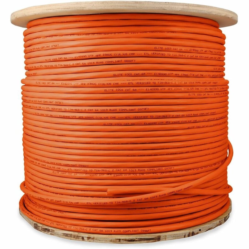 AddOn 1000ft Non-Terminated Orange Cat6A UTP PVC Copper Patch Cable - Thumbnail 2