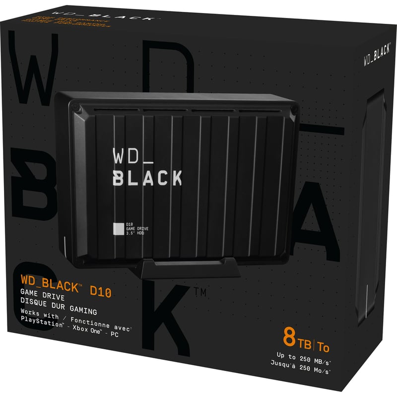 WD Black D10 WDBA3P0080HBK 8 TB Desktop Hard Drive - External - Black - Thumbnail 2