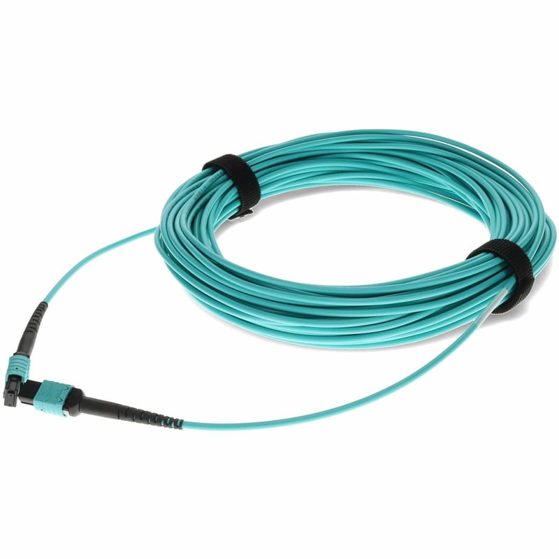 AddOn 40m MPO/UPC to MPO/UPC Aqua OM4 OFNP (Plenum-Rated) 12-Strand Fiber Patch Cable - Thumbnail 1