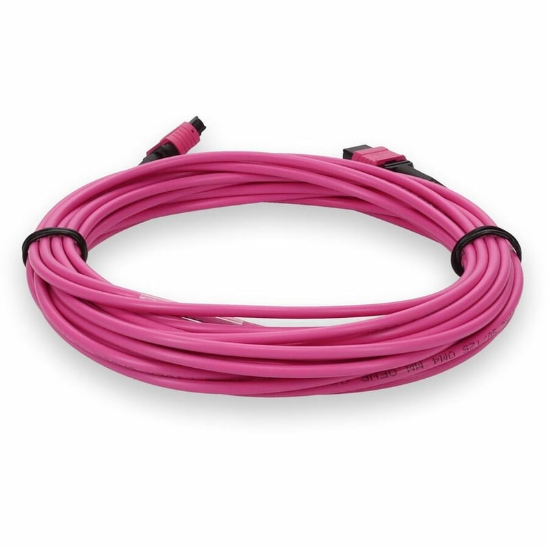 AddOn 10m MPO/UPC to MPO/UPC Magenta OM4 OFNR (Riser-Rated) 12-Strand Fiber Patch Cable - Thumbnail 4