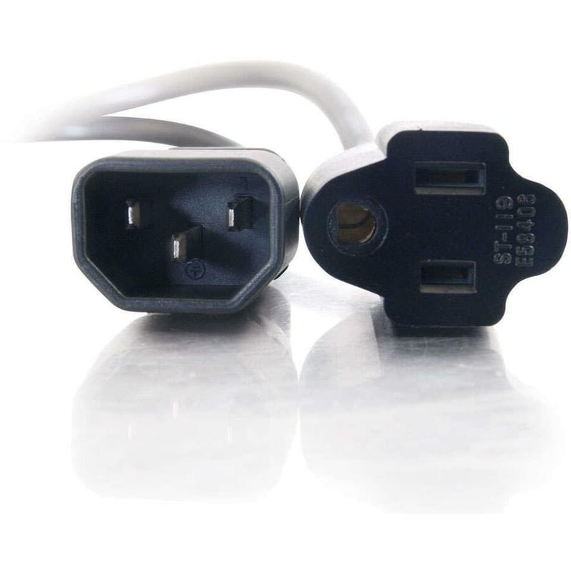 C2G 3ft 18 AWG Monitor Power Adapter Cord (IEC320C14 to NEMA 5-15R) - Thumbnail 3