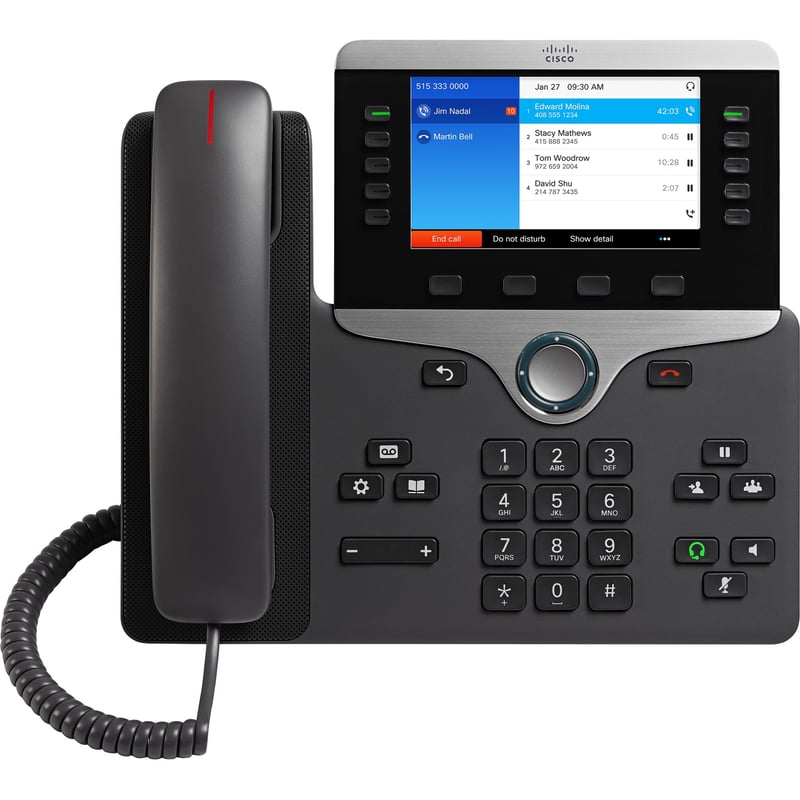 Cisco 8841 IP Phone - Corded - Corded - Wall Mountable - Charcoal - Thumbnail 1