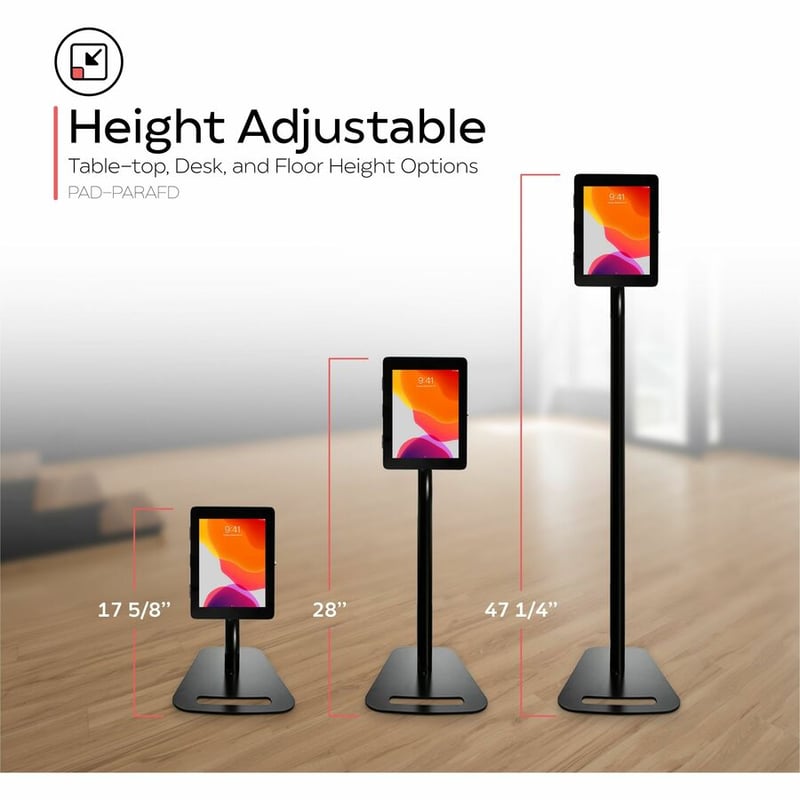 CTA Digital Premium Height-Adjustable Floor-to-Desk Security Kiosk for Tablets - Thumbnail 2