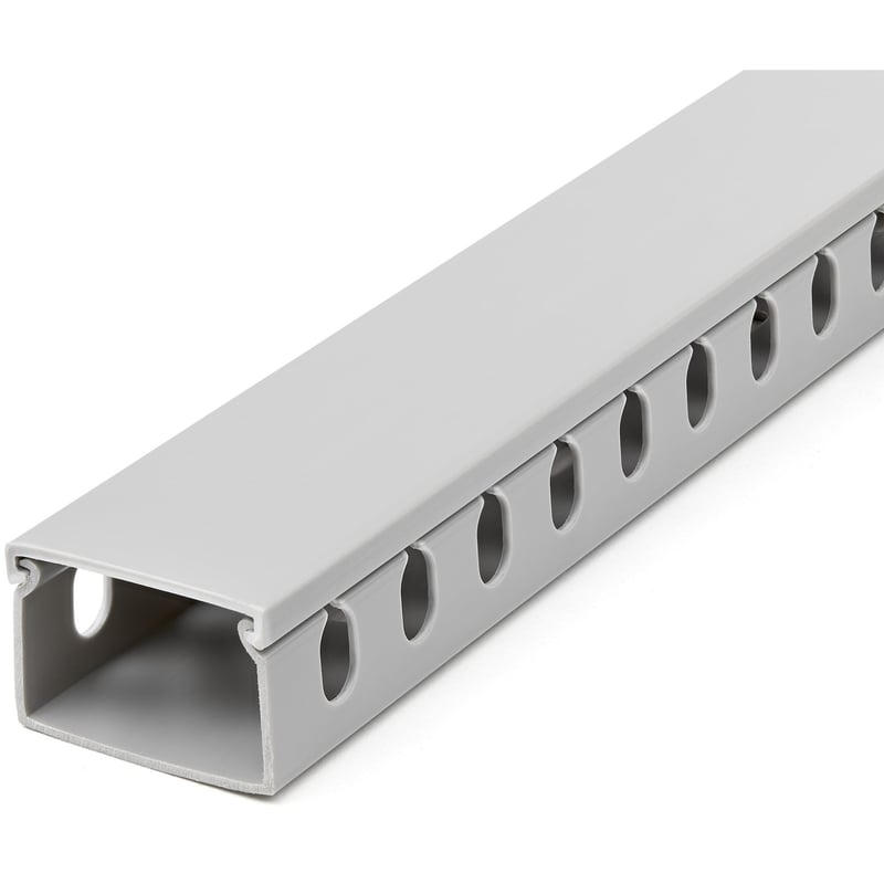 StarTech.com Cable Management Raceway with Cover 1-1/2"(38mm)W x 1"(25mm)H, 6.5ft(2m) length, 3/8"(8mm) Slots, Wall Wire Duct, UL Listed - Thumbnail 1