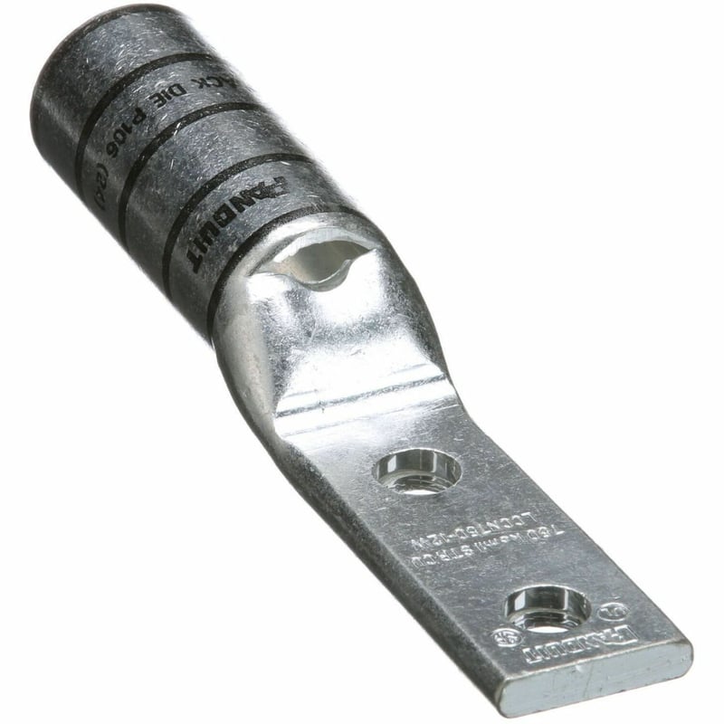 Panduit Pan-Lug Copper 2 Hole Straight Tongue Compression Lug - Thumbnail 1