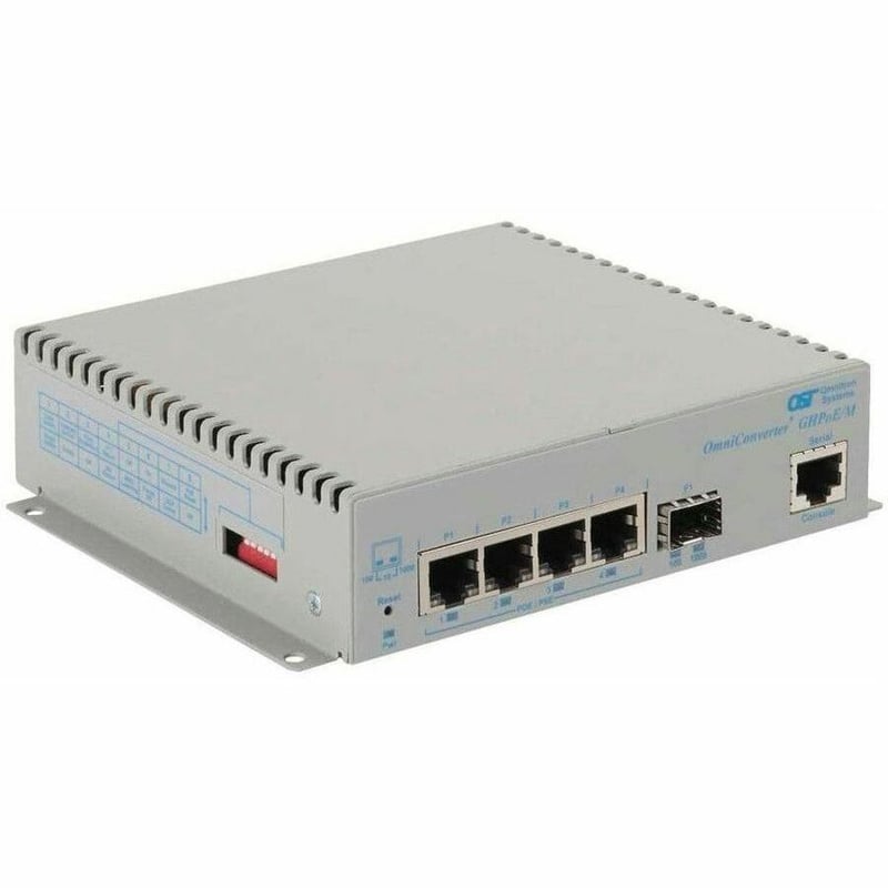 10/100/1000 4XRJ-45 POE SWITCH 60W BT MGT 1G SFP -40 TO 60C DC PWR
