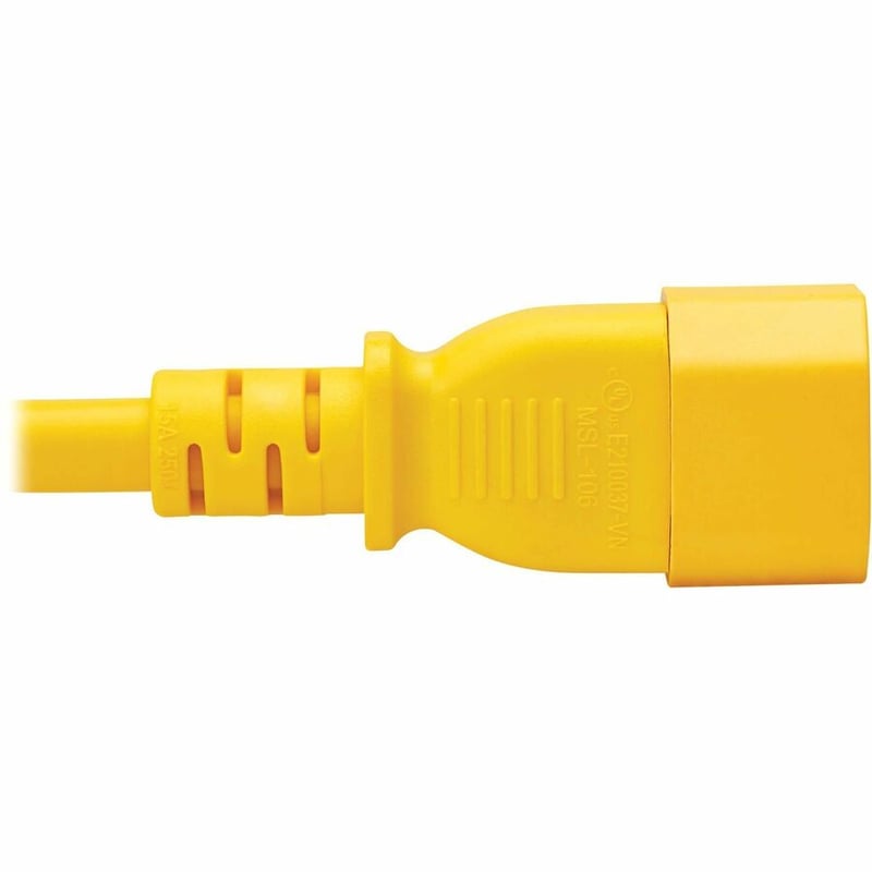 Eaton Tripp Lite Series Power Cord C14 to C15 - Heavy-Duty, 15A, 250V, 14 AWG, 10 ft. (3.1 m), Yellow - Thumbnail 5