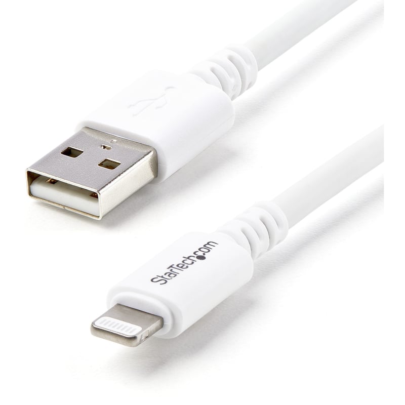 StarTech.com 3m (10ft) Long White Apple 8-pin Lightning Connector to USB Cable for iPhone / iPod / iPad - Thumbnail 1