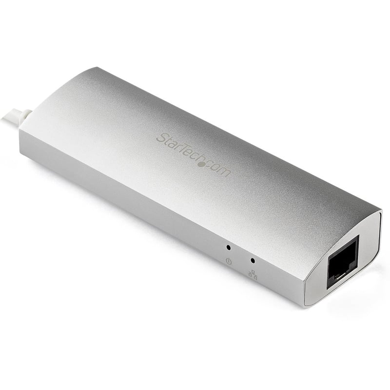 StarTech.com 3-Port USB Hub with Ethernet, USB-A Ports, Gigabit Ethernet/GbE, USB 5Gbps, Bus-Powered, Portable Laptop USB 3.0 Hub - Thumbnail 2