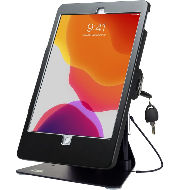 CTA Digital Desktop Anti-Theft Stand for iPad Air 3 (2019), iPad Pro 10.5 and 10.2-inch iPad (7th/ 8th/ 9th Gen) Black - Thumbnail 1