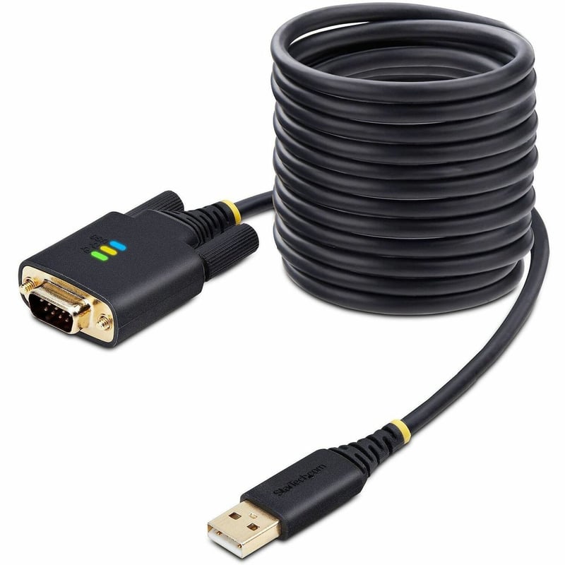 StarTech.com 10ft (3m) USB to Serial Adapter Cable, COM Retention, FTDI, DB9 RS232, Interchangeable DB9 Screws/Nuts, Windows/macOS/Linux - Thumbnail 1