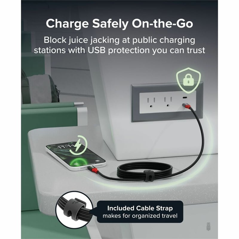 PLUGABLE USB-C CHARGING CABLE 240W WITH DATA BLOCKING 2 METER - Thumbnail 3