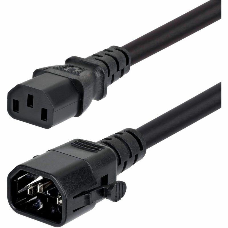 StarTech 6ft (1.8m) Heavy Duty Power Extension Cord, Locking C14 to C13, PDU Power Cord, 15A 250V, 14AWG, UL Listed, TAA - Thumbnail 1