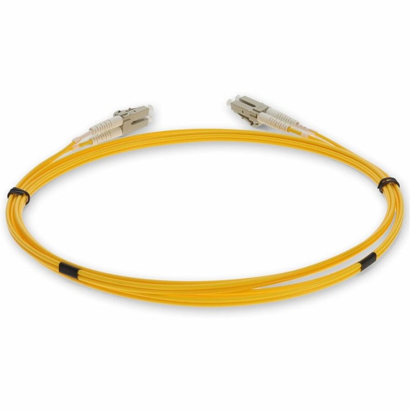 AddOn 10m LC to LC Yellow OM2 Duplex OFNR (Riser-Rated) Fiber Patch Cable - Thumbnail 4