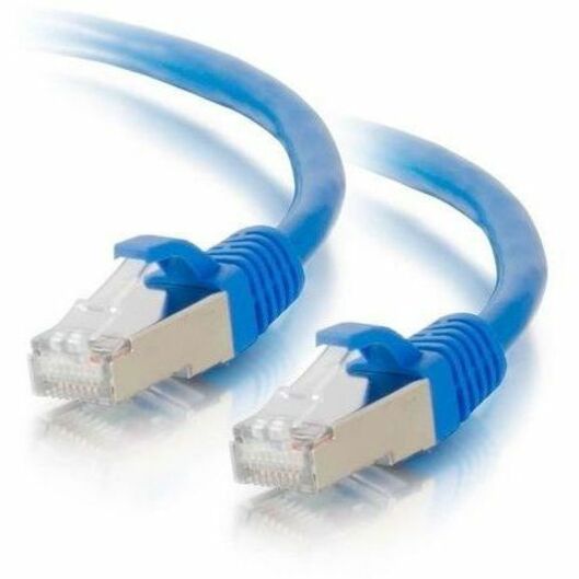 C2G 6in Cat6 Snagless Shielded (STP) Ethernet Cable - Cat6 Network Patch Cable - PoE - Blue - Thumbnail 2