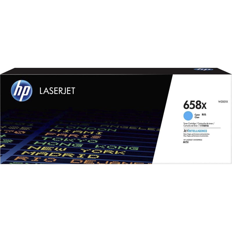 HP 658X (W2001X) Original High Yield Laser Toner Cartridge - Cyan - 1 Each - Thumbnail 1