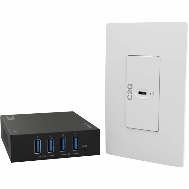 SUPERBOOSTER 1-PORT USB OVER CAT6A WALL PLATE TO 4-PORT USB - Thumbnail 1