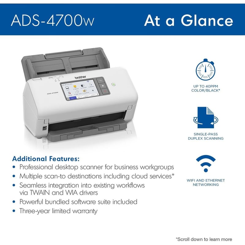 Brother Professional Desktop Scanner ADS-4700W - Thumbnail 3