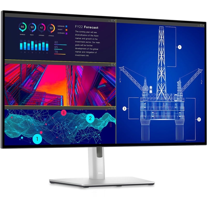 Dell UltraSharp U3223QE 32" Class 4K UHD LCD Monitor - 16:9 - Black, Silver - Thumbnail 3