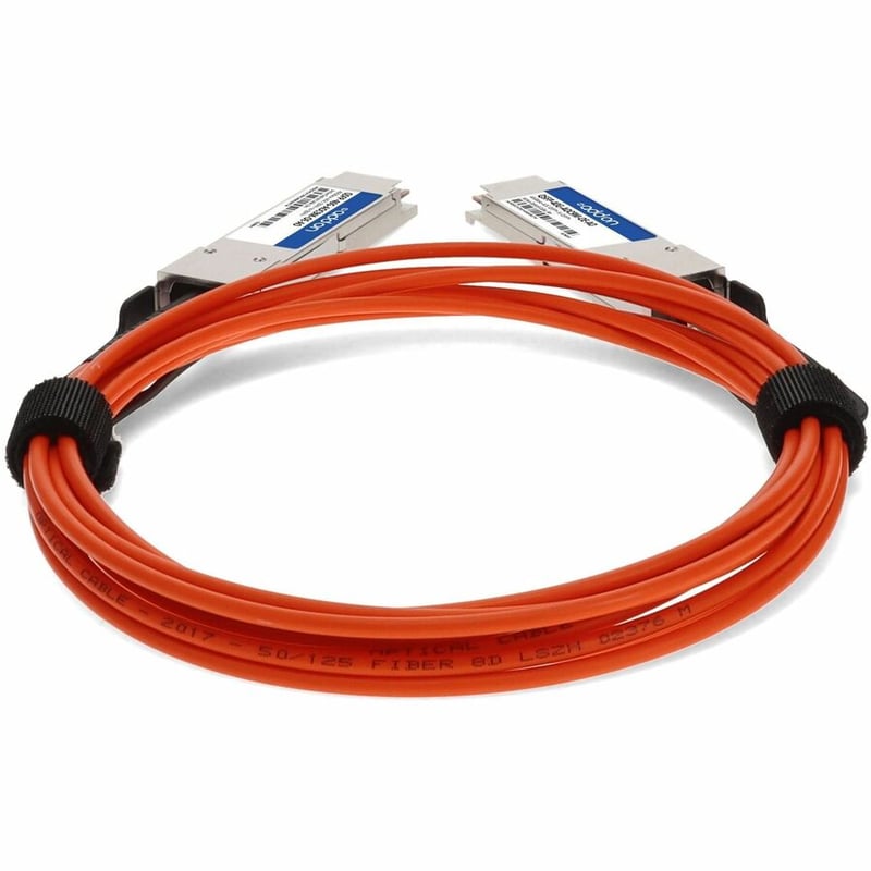 AddOn MSA and TAA Compliant 40GBase-AOC QSFP+ to QSFP+ Orange Active Optical Cable (850nm, MMF, 9m) - Thumbnail 4