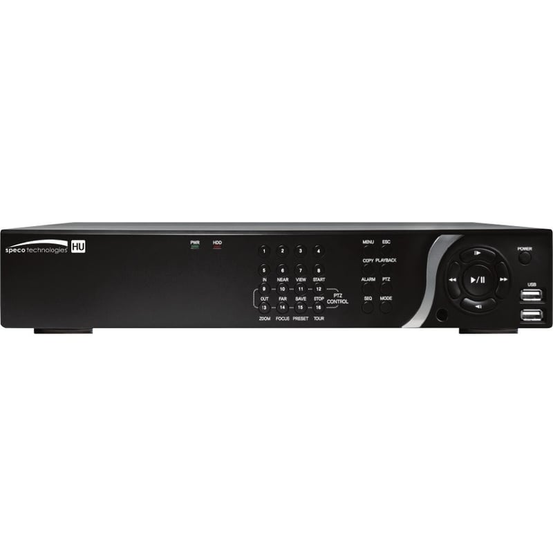 Speco 8 Channel 4K IP, HD-TVI Hybrid Video Recorder - 16 TB HDD