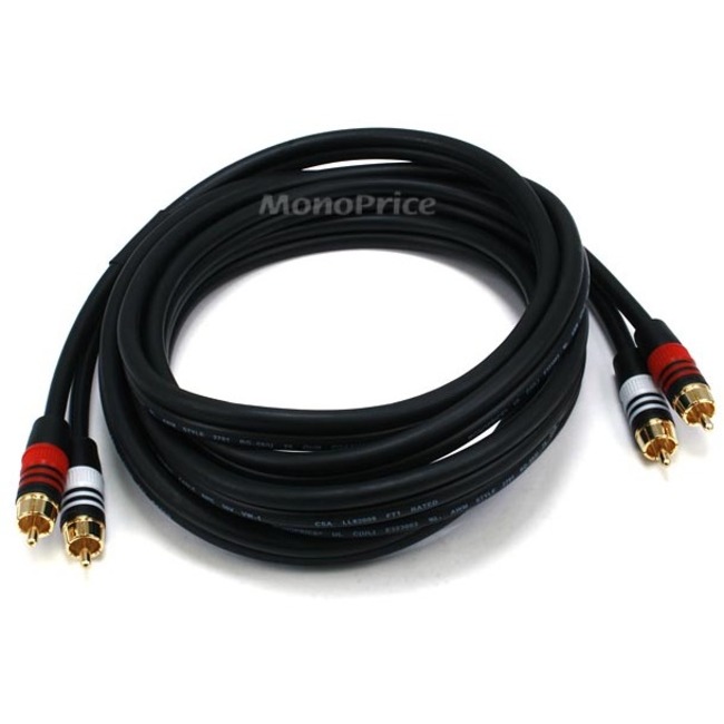 RCA PLUG/2 RCA PLUG M/M 22AWG CABLE-10FT