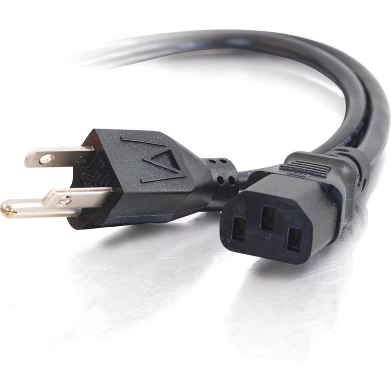 C2G 25ft Universal Power Cord - 18 AWG - NEMA 5-15P to IEC320C13 - Thumbnail 1