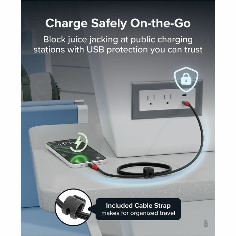 PLUGABLE USB-C CHARGING CABLE 240W WITH DATA BLOCKING 1 METER - Thumbnail 3