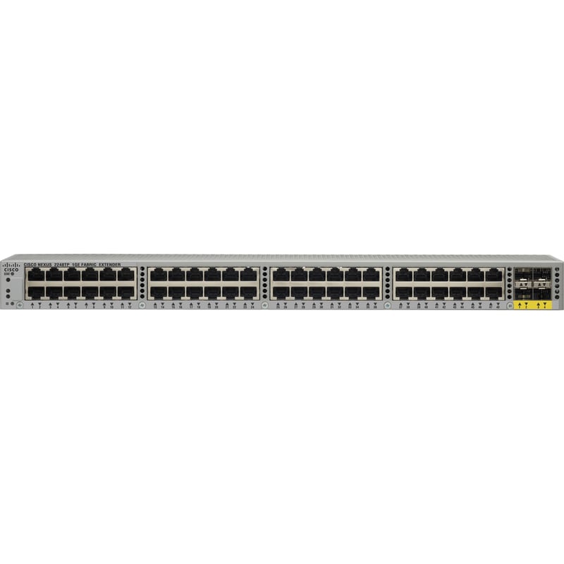 Cisco N2K GE, 48x100/1000-T+4x10GE reqSFP+NoFans/PS REMANUFACTURED - Thumbnail 4