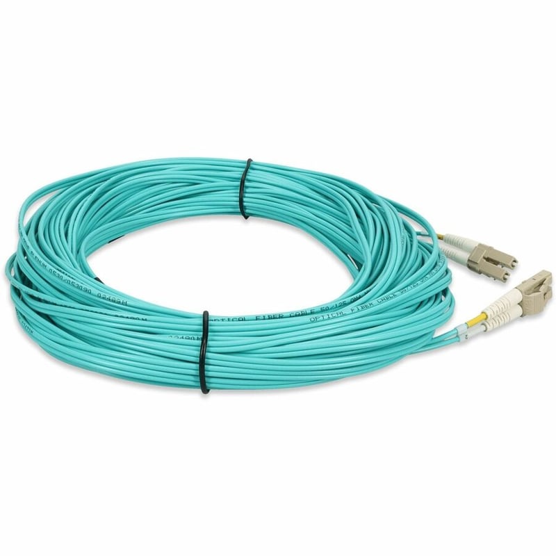 AddOn 33m LC to LC Aqua OM4 Duplex OFNP (Plenum-Rated) Fiber Patch Cable