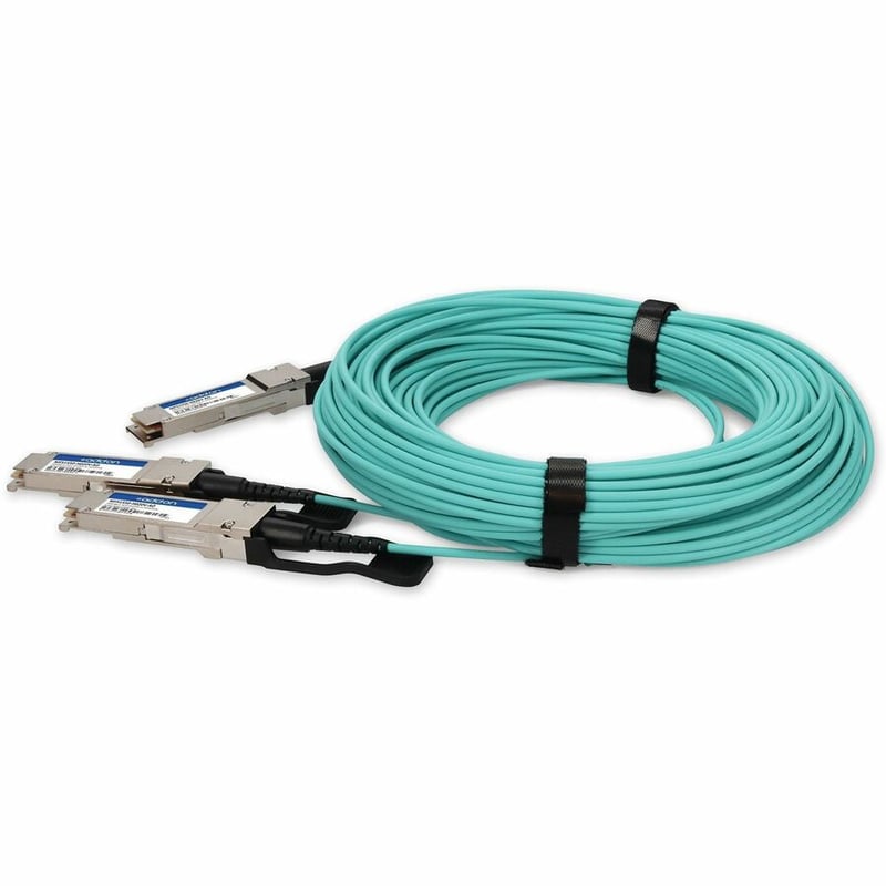 AddOn Mellanox® MFS1S50-H020V Compatible TAA 200G-AOC QSFP56 to 2xQSFP56 Infiniband HDR Active Optical Cable (850nm, MMF, 20m, LSZH) - Thumbnail 2