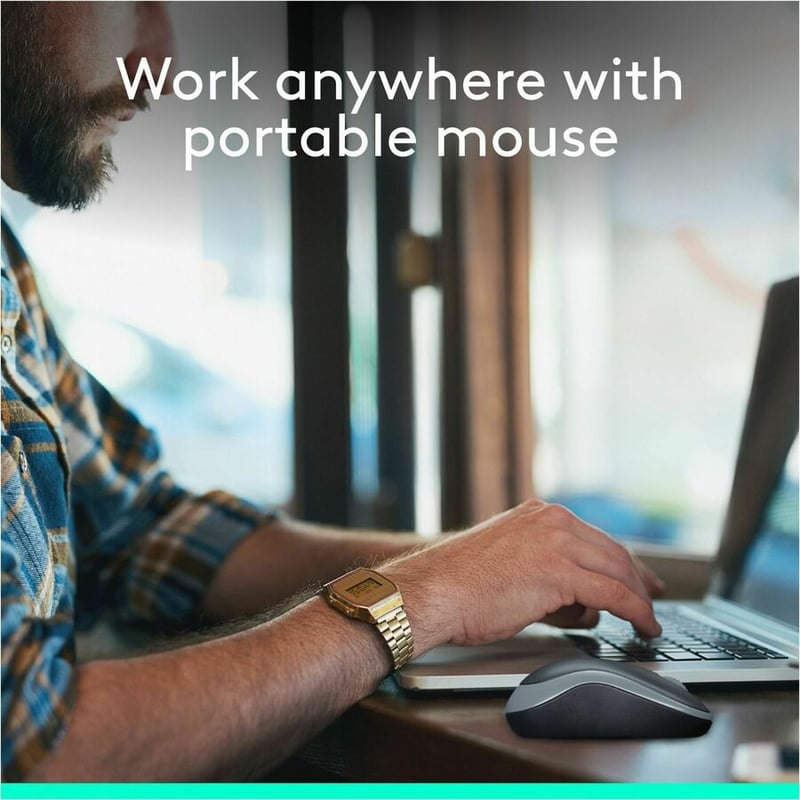 Logitech M185 Wireless Mouse, 2.4GHz with USB Mini Receiver, 12-Month Battery Life, 1000 DPI Optical Tracking, Ambidextrous, Compatible with PC, Mac, Laptop (Swift Grey) - Thumbnail 3